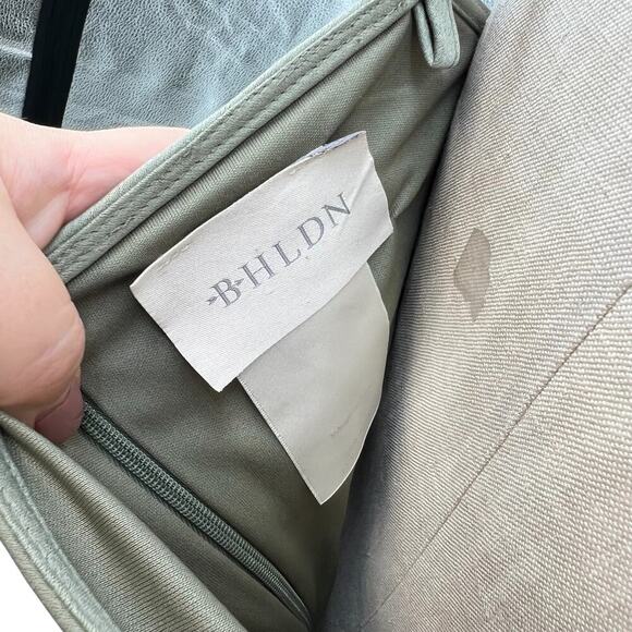 BHLDN Cali Satin Cowl-Neck Midi Slip Dress Moss Green Size US 4 - Picture 13 of 16